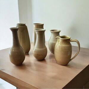 Set of Six Hand Thrown Ceramic Vases